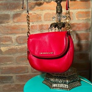 Beautiful and chic MK,  pure red and smooth leather
